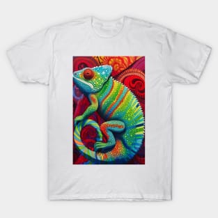 Reptile Lover and Lizard Lover Op Art Chameleon T-Shirt